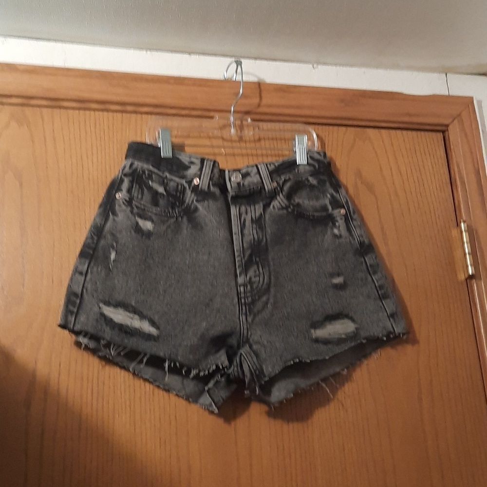 Black jean shorts